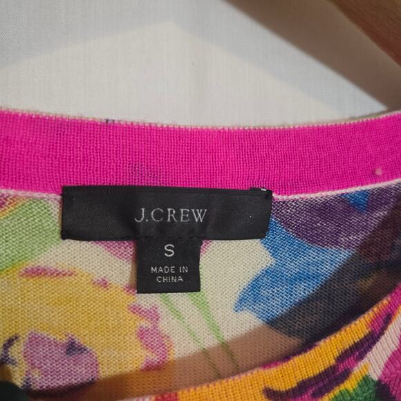J Crew Floral Pullover Lightweight Sweater Kidcore Spring Summer Bright S - Picture 3 of 7